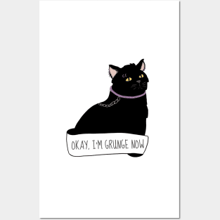 Grunge Salem Cat Posters and Art